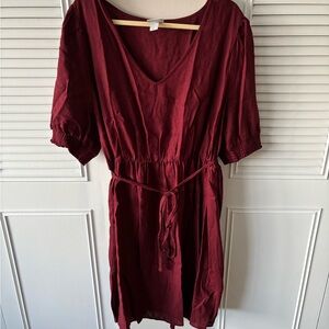 Ava & Viv Deep Red V-Neck Top
